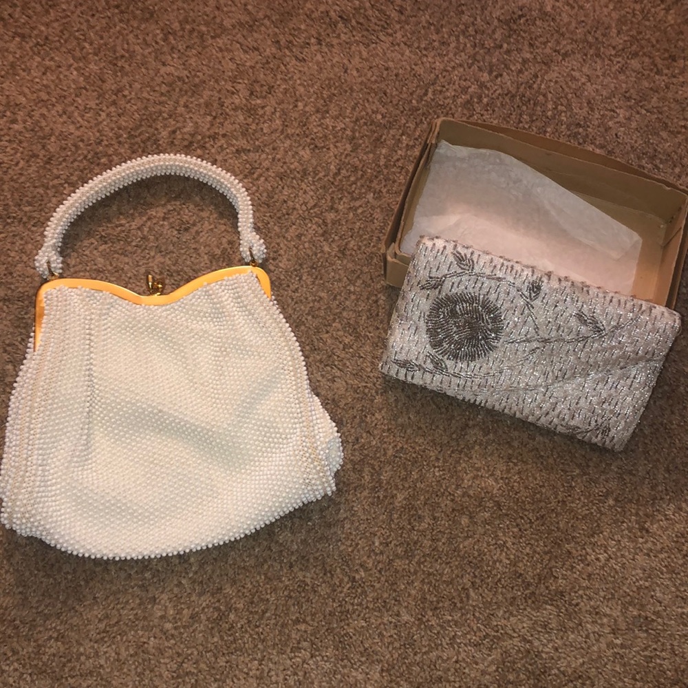 Vintage Corde’ Bead Handbag and Vintage Beaded Clutch